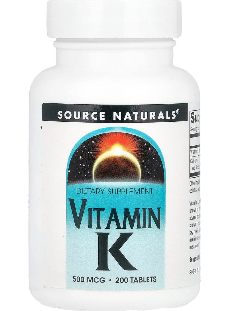 فيتامين ك، 500 ميكروجرام، 200 قرص