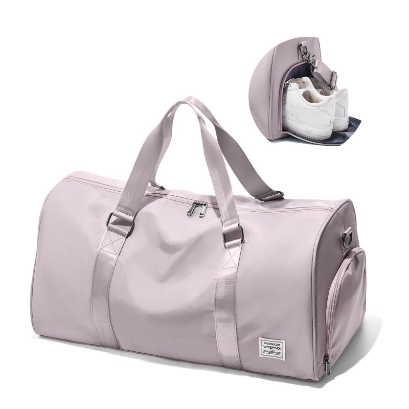WISEPACK Travel Duffle BagWeekender Overnight Bags for Women with Shoes CompartmentTote Gym Bag Personal Item Carry On Bag for Travel Business Trips Sport Hospital Dance Pink - Image 2