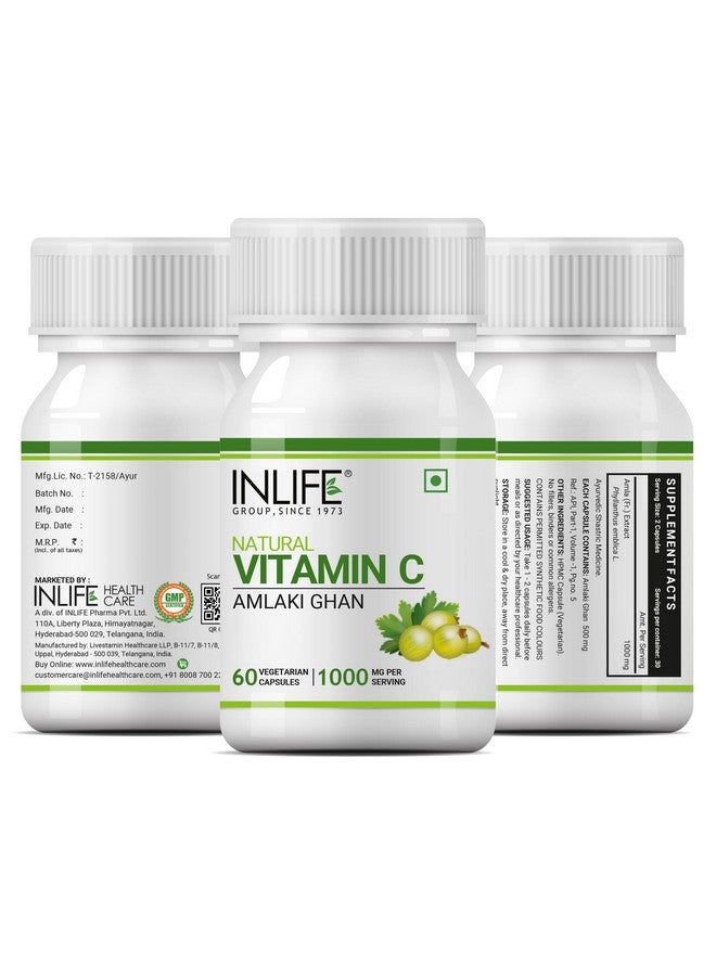 INLIFE Natural Vitamin C Amla Extract Supplement | Immunity, Overall Wellness for Men and Women - 60 Vegetarian Capsules (Pack of 1, 60) - Image 5
