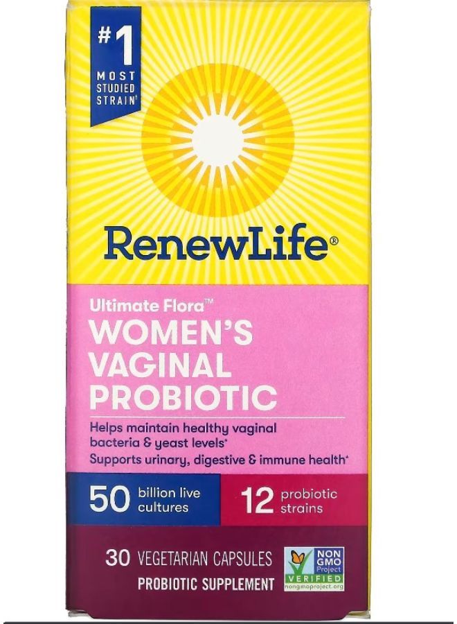 Renew Life بروبيوتيك مهبلي للنساء من رينيو لايف 50 مليار 30 كبسولة