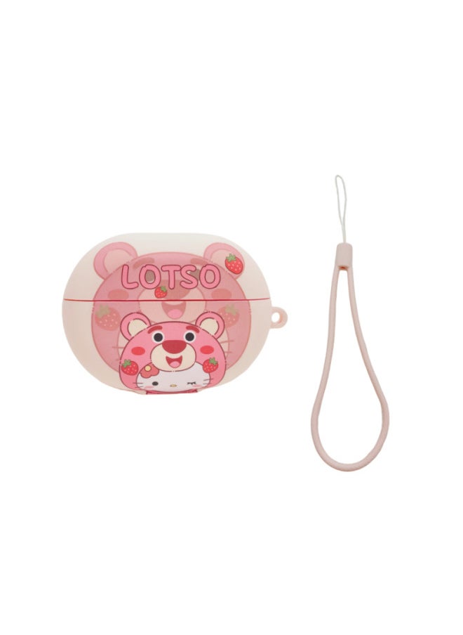 Generic - For HuaweiFreebuds Pro3/2 Wireless Bluetooth Headset Cartoon Creative Se3/4i/5i/Pro Soft-Color:Soft Case + Lanyard-pink Kt-Model:For HuaweiFreebuds 4/4E (protective Sleeve) - Image 1