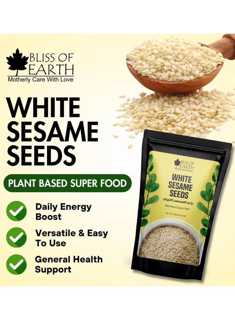 Bliss of Earth Pumpkin and White Sesame Seeds Combo for Weight Loss Plant-Based Seeds for Eating Smoothies and Baking High Protein Superfood White Sesame and Pumpkin Seed Fiber and Omega-3 Rich – 1kg Each - Image 3