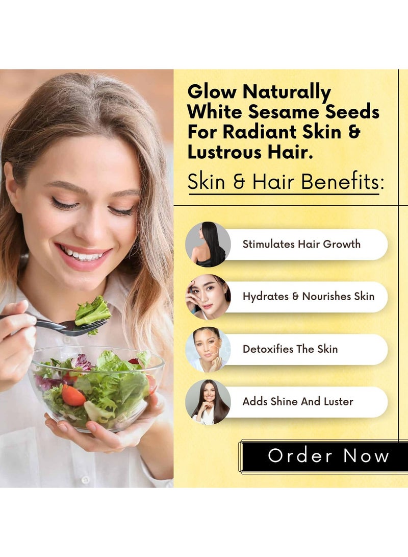 Bliss of Earth Pumpkin and White Sesame Seeds Combo for Weight Loss Plant-Based Seeds for Eating Smoothies and Baking High Protein Superfood White Sesame and Pumpkin Seed Fiber and Omega-3 Rich – 1kg Each - Image 5