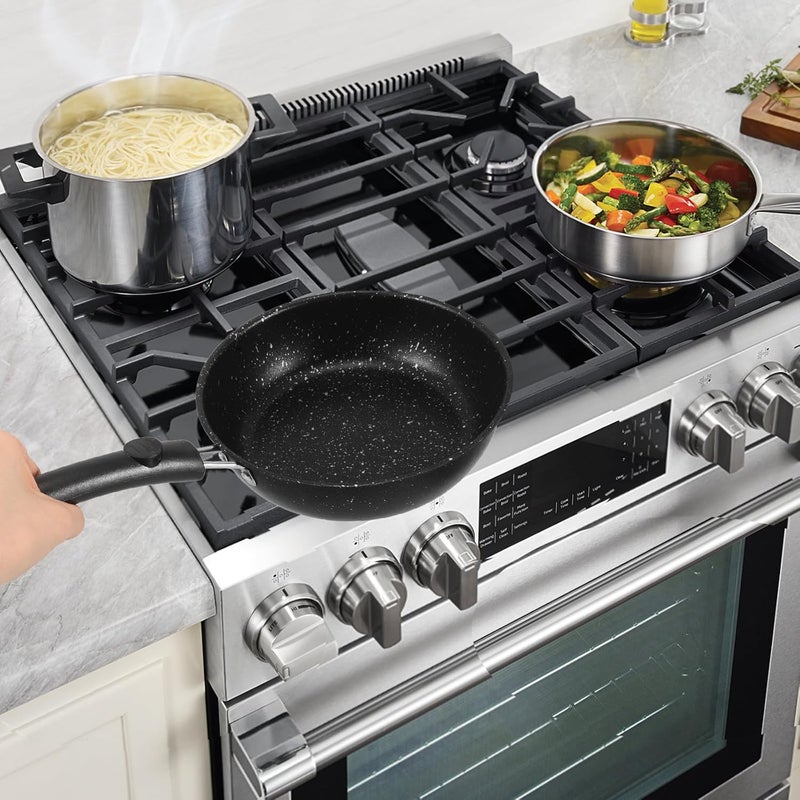 Nonstick Small Fry Pan 20cm Omelette Pan with Maifan Stone Coating Non-stick Skillet for Egg Cooking Compatible with Stoves - Image 5
