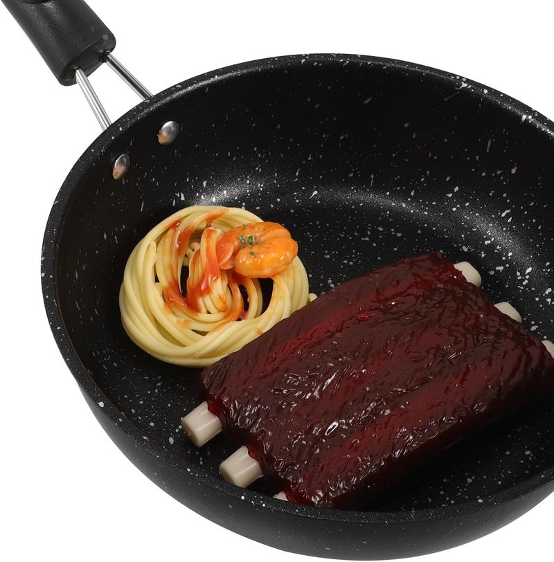 Nonstick Small Fry Pan 20cm Omelette Pan with Maifan Stone Coating Non-stick Skillet for Egg Cooking Compatible with Stoves - Image 3