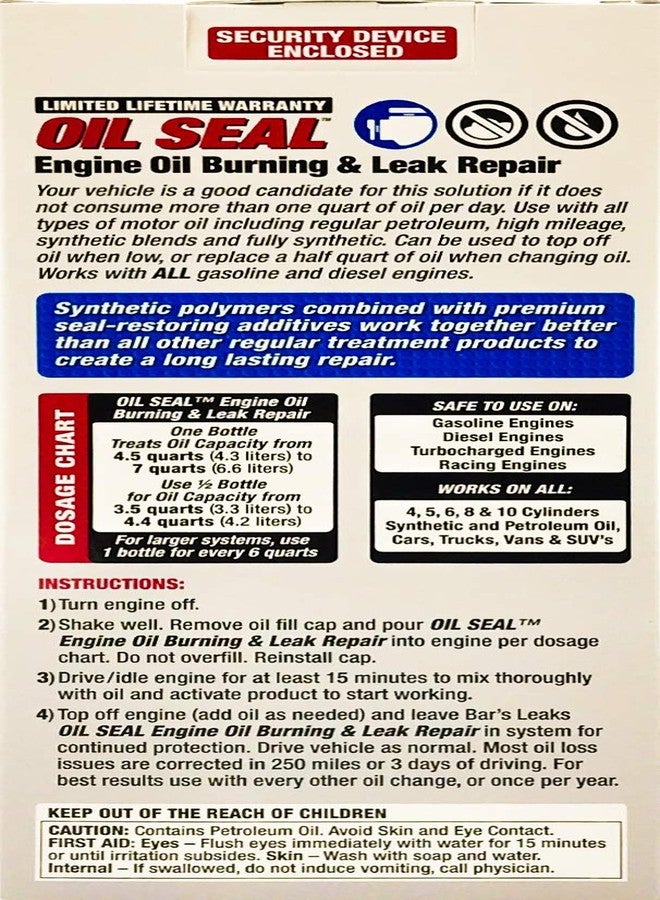 Bar's Leaks OS-1 Oil Seal Engine Oil Burning and Leak Repair, 16.9 oz. - Image 2