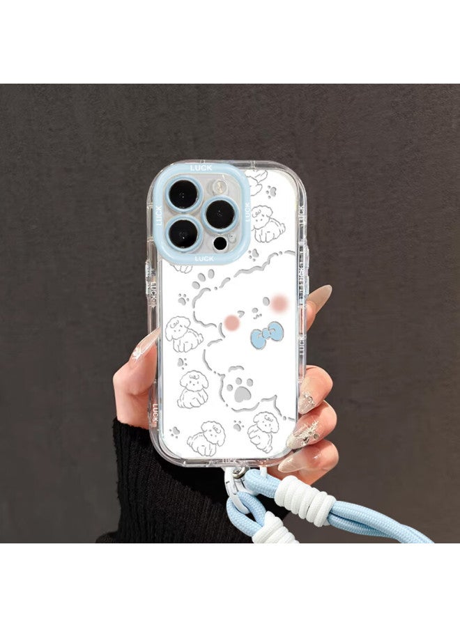 Jiang Ming Jiangming Iphone 15 Pro Case, High-end Full Protection Camera Lens Anti-drop Airbag Soft Shell, Painted Creative Design For Men And Women, Transparent Simple Line Drawing Puppy Patter - Image 1