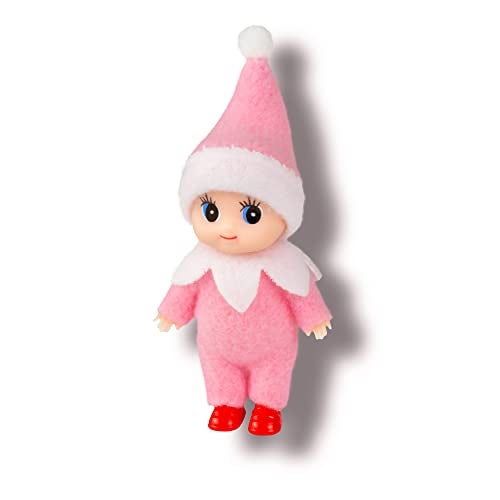 LitoMagic Christmas Baby Elf Doll in Pink Jumpsuit - Image 1
