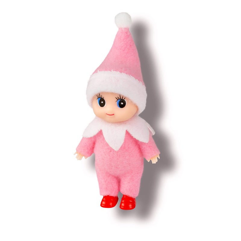 LitoMagic Christmas Baby Elf Doll in Pink Jumpsuit - Image 2