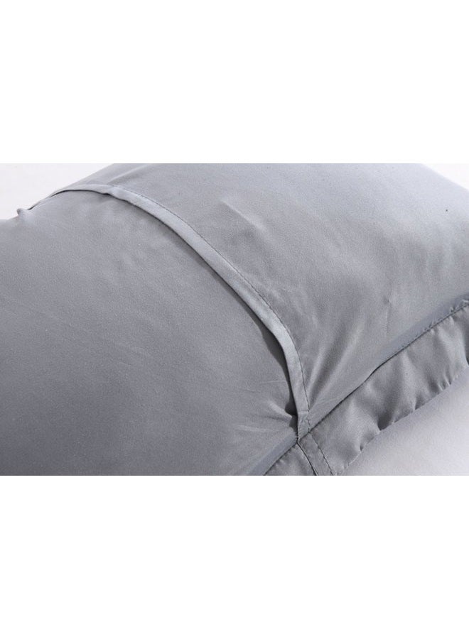 MarCielo 2-Piece Embroidered Pillow Shams, Decorative Microfiber Pillow Covers Set Standard Size Grey - Image 5
