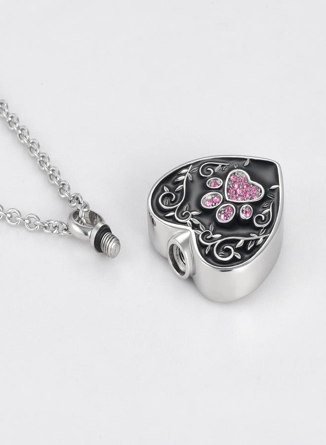 OutstandLong Dog Cat Pet Cremation Urn Necklace for Ashes Jewelry Crystal Keepsake Memorial Animal Pendant for Womens Girls - Image 2