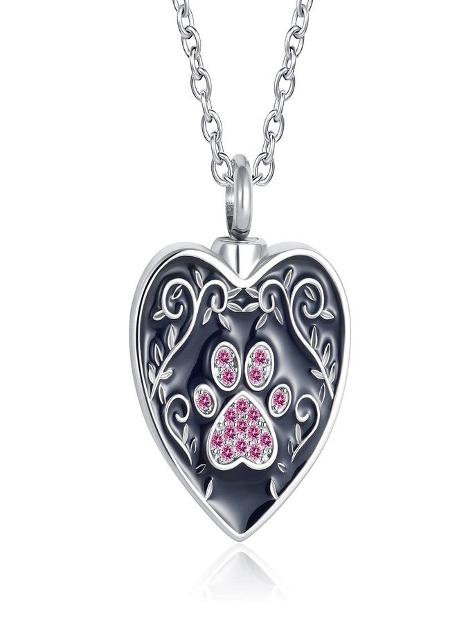 OutstandLong Dog Cat Pet Cremation Urn Necklace for Ashes Jewelry Crystal Keepsake Memorial Animal Pendant for Womens Girls - Image 1