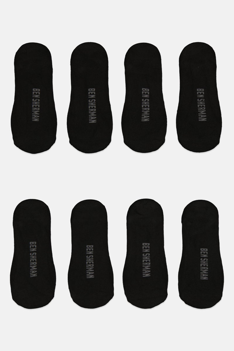 Ben Sherman Men 8 Pairs Brand Logo No Show Cut Socks, Black  - Image 2