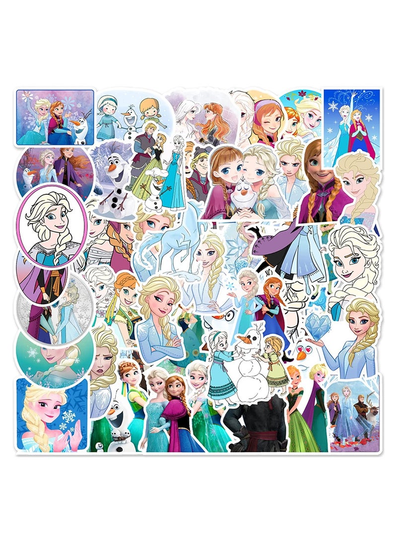 Inder Elsa Stickers 50PCS Cartoon Movie Frozen Stickers Waterproof Vinyl Anime Decals for Laptop  - Image 1