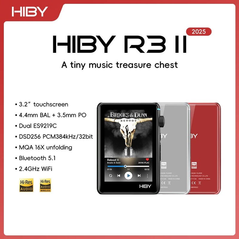 HiBy R3 II 2025 Music Player, Bluetooth 5.1, WiFi, Web Radio, USB Audio, Dac, 3.2 Inch, Black - Image 3