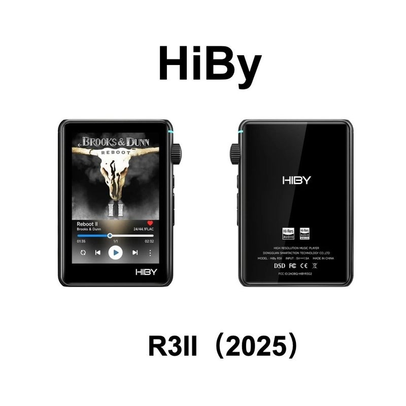 HiBy R3 II 2025 Music Player, Bluetooth 5.1, WiFi, Web Radio, USB Audio, Dac, 3.2 Inch, Black - Image 1
