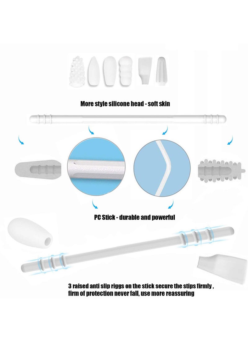 SYOSI - Reusable Silicone Cotton Swabs with Mirror for Makeup Application and Ear Cleaning, Multifunctional Portable Washable Q-Tips - Image 1