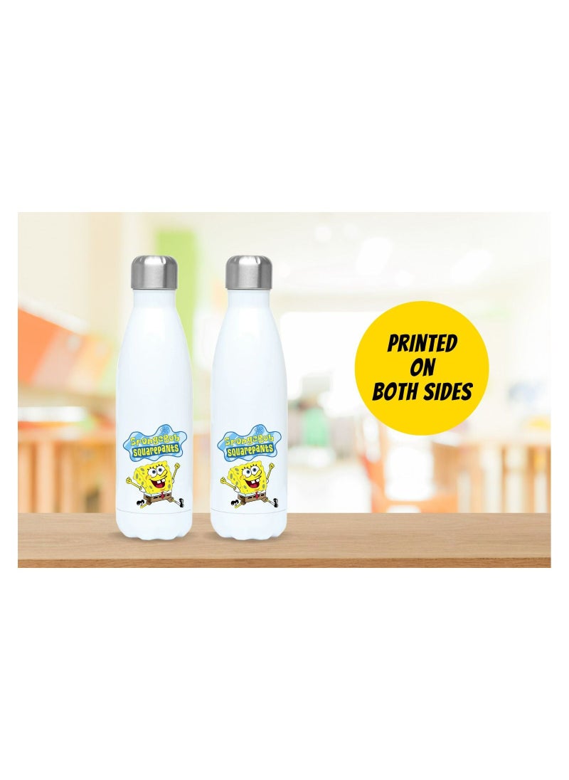 MEC - Spongebob Water bottle flask water bottle for kids Insulated Water Container Stainless Steel & Vacuum kids flask Leak Proof Flex Cap Sports Sublimation Water Bottle 17 OZ - Image 1