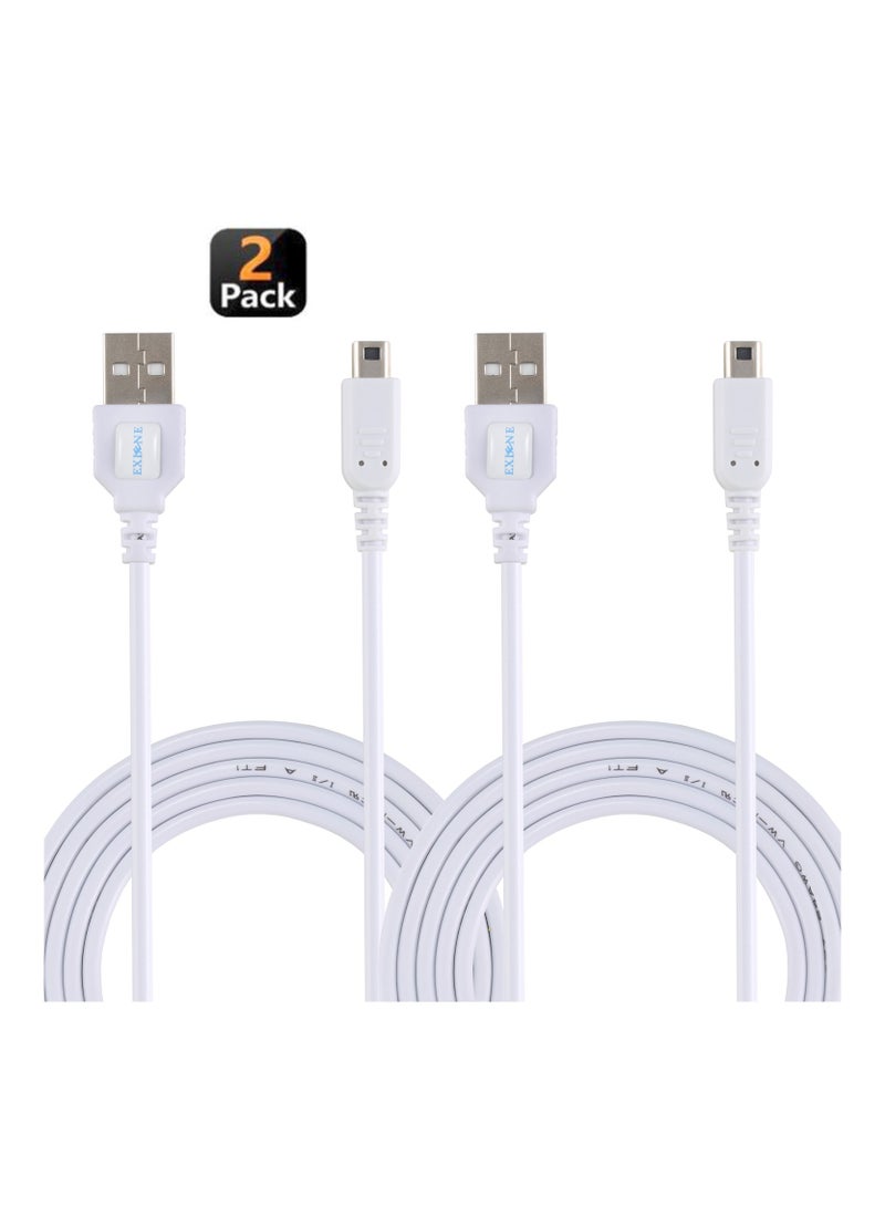 2pc EXLENE 3DS USB Charger Cable, for Nintendo 3DS, New 3DS XL, 2DS, 2DS XL LL, DSi, DSi XL, 1.2M long - Image 1
