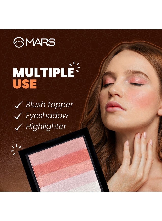 مارس مجموعة MARS 5 Shades in 1 Brick Highlighter Palette | أحمر خدود لتغطية الوجه | حجم صغير (7.5 جرام) (اللون 02) - Image 2