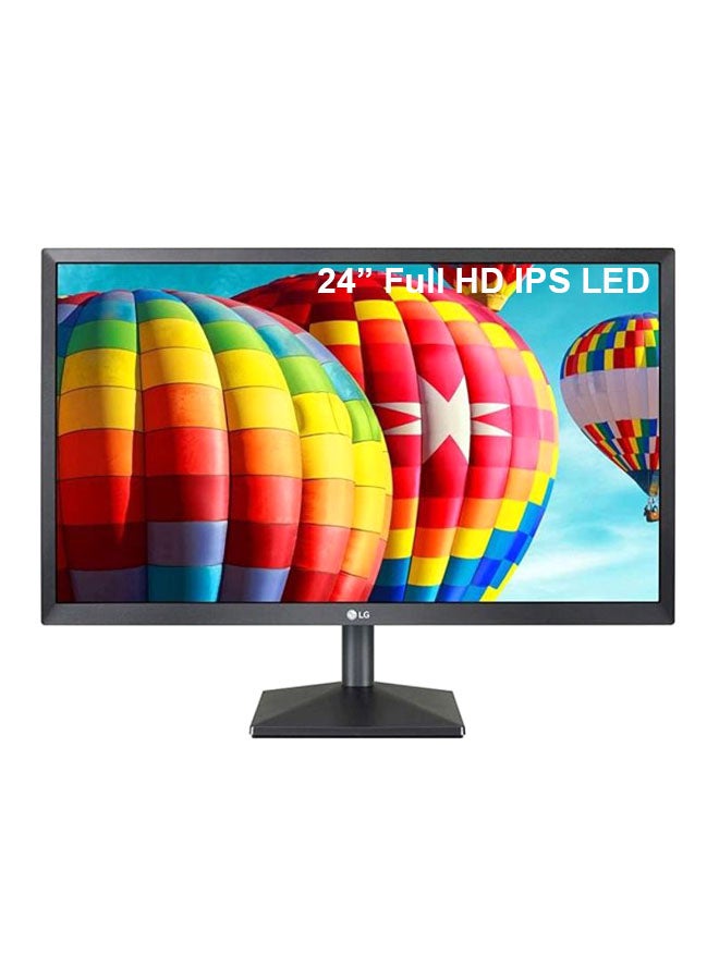 LG 24 inch Full HD Computer Monitor with IPS Display, AMD FreeSync, OnScreen Control, Dynamic Action Sync, Wall Mount, Tilt, Wide Screen 24MK430H-B Black - Image 1
