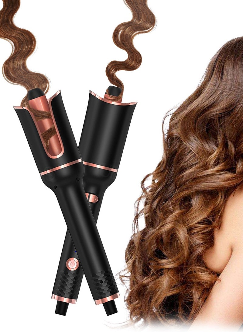 DPTER Automatic Curling Iron For Long Hair, Large Curls, 4 Temperature Settings & Time Reminder, Anti-Scalding & Perfect Care, Ceramic Wand for Minimal Hair Damage (Black) - Image 1