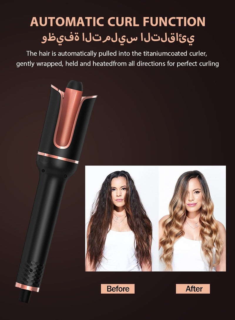 DPTER Automatic Curling Iron For Long Hair, Large Curls, 4 Temperature Settings & Time Reminder, Anti-Scalding & Perfect Care, Ceramic Wand for Minimal Hair Damage (Black) - Image 3