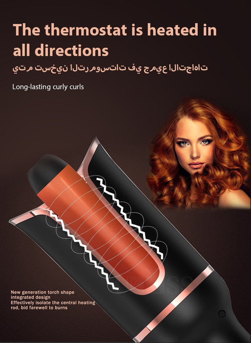 DPTER Automatic Curling Iron For Long Hair, Large Curls, 4 Temperature Settings & Time Reminder, Anti-Scalding & Perfect Care, Ceramic Wand for Minimal Hair Damage (Black) - Image 4