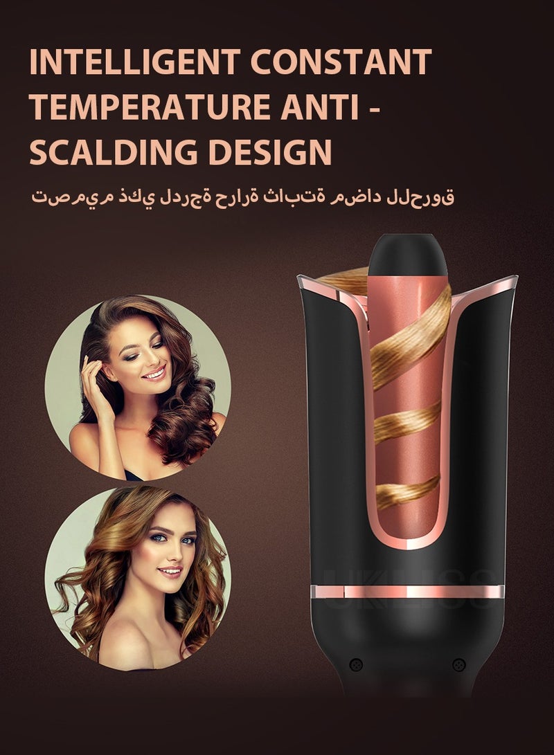 DPTER Automatic Curling Iron For Long Hair, Large Curls, 4 Temperature Settings & Time Reminder, Anti-Scalding & Perfect Care, Ceramic Wand for Minimal Hair Damage (Black) - Image 5