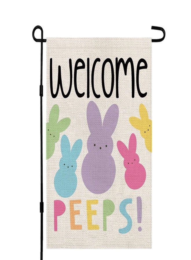 Decorhua Welcome Easter Garden Flag Double Sided Vertical 12×18 Inch Bunny Banners Spring Yard Outdoor Farmhouse Decoration DF019 - Image 1