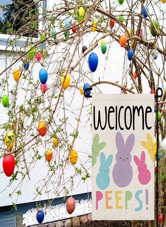 Decorhua Welcome Easter Garden Flag Double Sided Vertical 12×18 Inch Bunny Banners Spring Yard Outdoor Farmhouse Decoration DF019 - Image 3