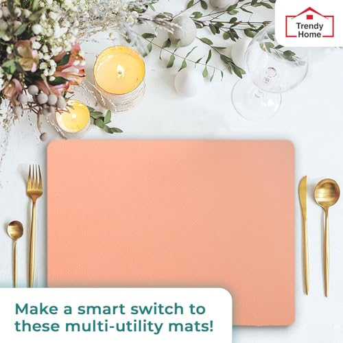 Senego by Trendy Home Anti-Slip Mat for Kitchen (45 cm x 5 m), Food Grade & Washable, Mat for Fridge, Shelves, Cupboards, EVA Shelf Liner Sheet for Drawers & Wardrobe (Diamond Texture, Peach) - Image 5