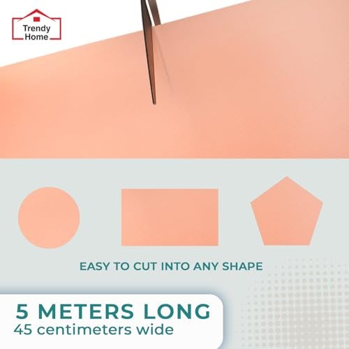 Senego by Trendy Home Anti-Slip Mat for Kitchen (45 cm x 5 m), Food Grade & Washable, Mat for Fridge, Shelves, Cupboards, EVA Shelf Liner Sheet for Drawers & Wardrobe (Diamond Texture, Peach) - Image 4