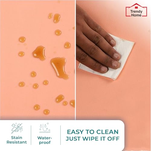 Senego by Trendy Home Anti-Slip Mat for Kitchen (45 cm x 5 m), Food Grade & Washable, Mat for Fridge, Shelves, Cupboards, EVA Shelf Liner Sheet for Drawers & Wardrobe (Diamond Texture, Peach) - Image 3