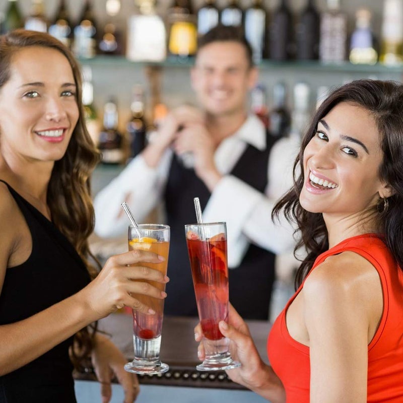 ANNVCHI 16 Pack Reusable Glass Straws,Set of 6 Straight and 6 Bent with 4 Cleaning Brush,Perfect for Smoothies,Tea, Juice, Milkshakes(8.5''x10 MM) - Image 4