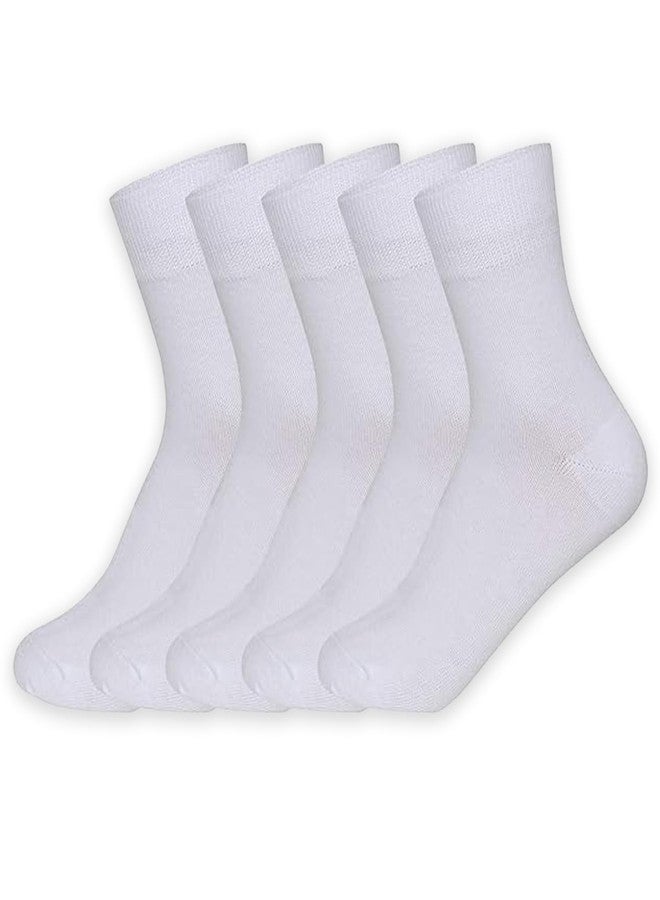 Supersox Kid Ankle Length Cotton Ankle School Uniform Socks , Made with Breathable, Anti Odour & Moisture Absorbent with a Extra Durable Welt, Ideal For All Day Wear (White, 5-6 Years, Pack of 5) - Image 1