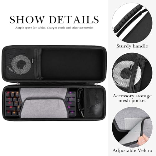 Linkidea Hard Travel Case for Compact 60% Keyboard and Mouse, Computer 61 Keys Carrying Protective Storage Box Bag, Compatible With Razer Huntsman Mini 60% - Image 2