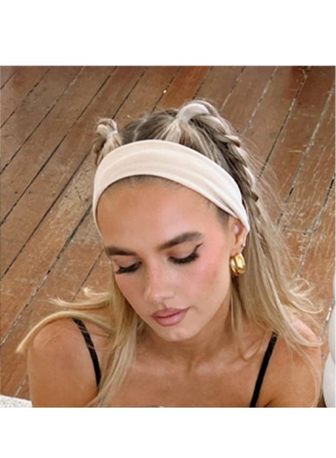 مجموعة من 16 ربطة شعر - ربطات شعر نسائية ناعمة من القماش مانعة للانزلاق لامتصاص العرق، مناسبة لليوغا والجري والرياضة وإكسسوارات الشعر - ربطات سميكة باللونين الأسود والأبيض - Image 5