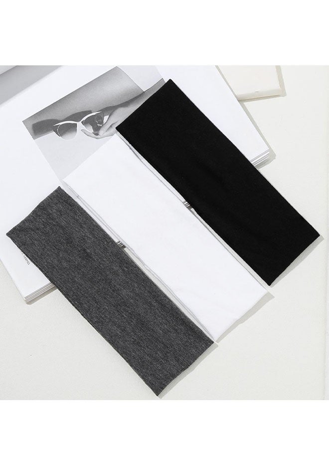 مجموعة من 16 ربطة شعر - ربطات شعر نسائية ناعمة من القماش مانعة للانزلاق لامتصاص العرق، مناسبة لليوغا والجري والرياضة وإكسسوارات الشعر - ربطات سميكة باللونين الأسود والأبيض - Image 3