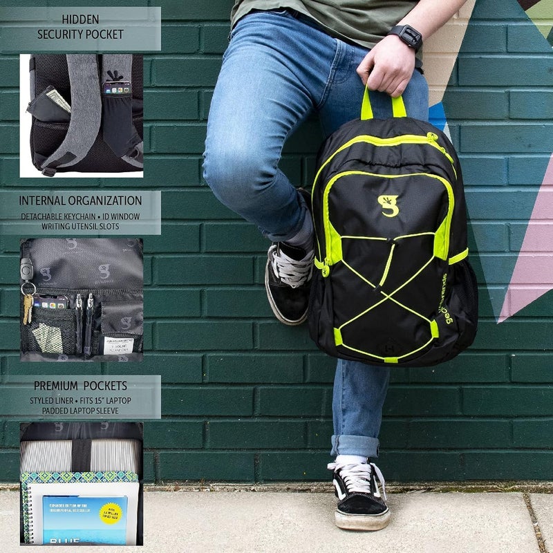 geckobrands Impact Backpack  BlackGreen - Image 3
