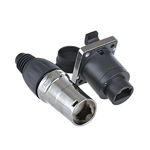 ANMBEST Panel Mounting RJ45 IP65 Waterproof PCB Signal Panel Cat5/5e/6 8P8C Connector Ethernet LAN Cable Connector (2PCS RJ45 Connector+2PCS Round) - Image 3