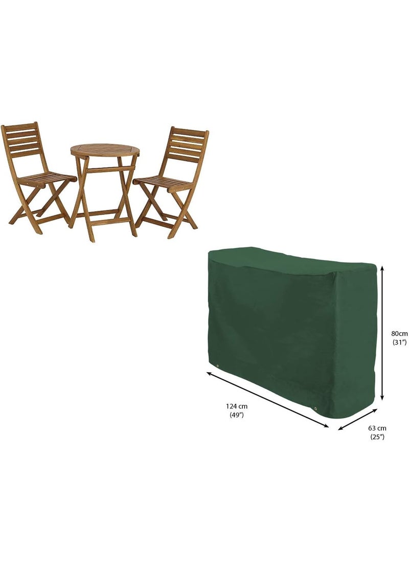 Bosmere Bosmere Weatherproof Bistro Set Outdoor Cover for 2 Chairs  Round Table 49 L x 25 W x 31 H Green  - Image 5