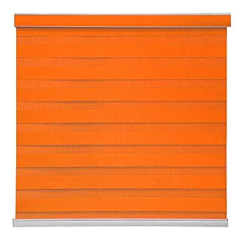 ZEBRA BLINDS Polyester Curtain Blinds for Windows and Doors with Dual Shade, Horizontal Stripes, Sheer and Solid Fabric, Light Control/Blackout Blinds, Waterproof (Orange) Width 60XHEIGHT 130CM - Image 4