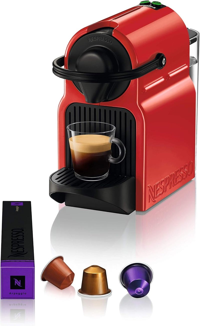 Krups Nespresso Inissia Coffee Capsule Machine, Ruby Red by Krups - Image 1