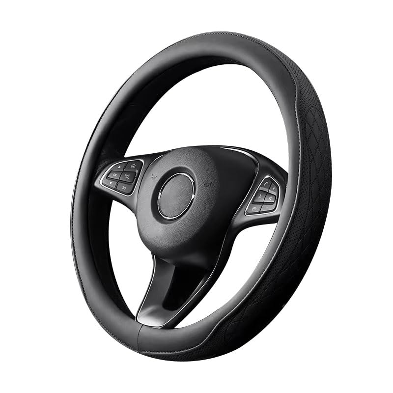 STHIRA® Steering Wheel Cover for Car, 15 '' Fashion PU Textured Car Steering Wheel Cover - Image 1