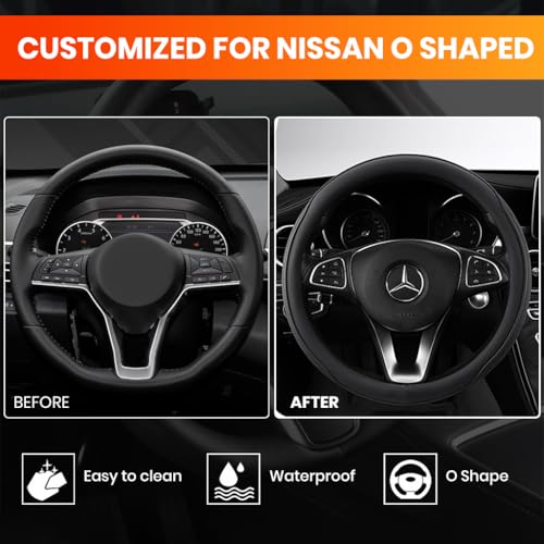 STHIRA® Steering Wheel Cover for Car, 15 '' Fashion PU Textured Car Steering Wheel Cover - Image 3
