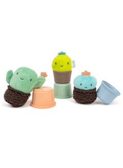 ingenuity Ingenuity Calm Springs Nesting Rattles for Baby 3 Months & Up, Stackable Toys, BPA-Free Multi-Texture Rattle Set of 3, Unisex  - Image 2