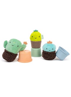 ingenuity Ingenuity Calm Springs Nesting Rattles for Baby 3 Months & Up, Stackable Toys, BPA-Free Multi-Texture Rattle Set of 3, Unisex  - Image 1