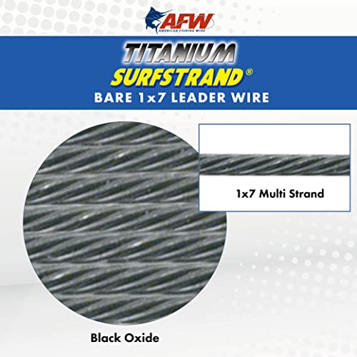 AFW Titanium Surfstrand, Bare 1x7 Saltwater Fishing Leader Wire, 75 lb, Black Oxide, 10 ft - Image 3