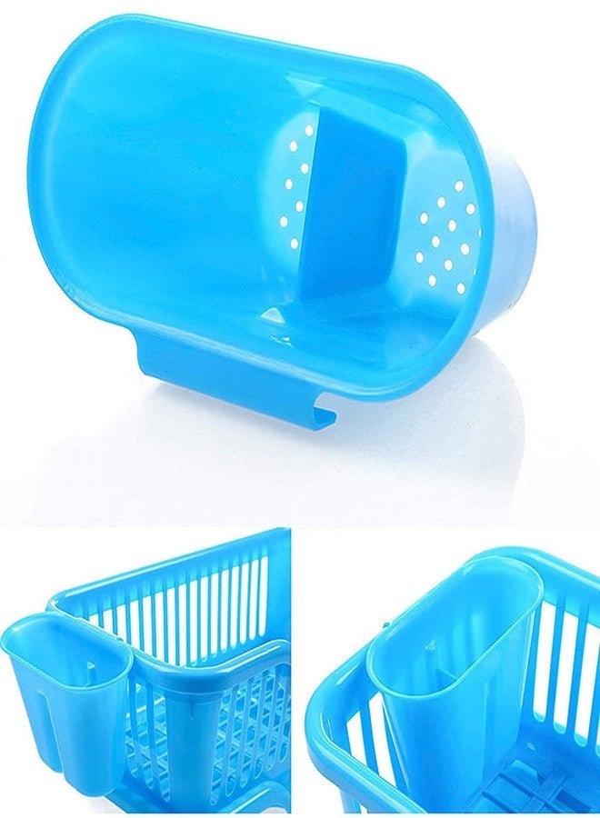 GLOWICK Utensil Drainer Drying Basket for Kitchen with draining Tray Durable Plastic Kitchen Sink Dish Rack for Home Kitchen Cutlery & Utensil Organization (1Pcs) - Image 3